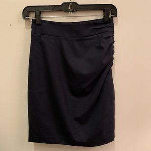 Club Monaco Navy Pencil Skirt with Ruched Side